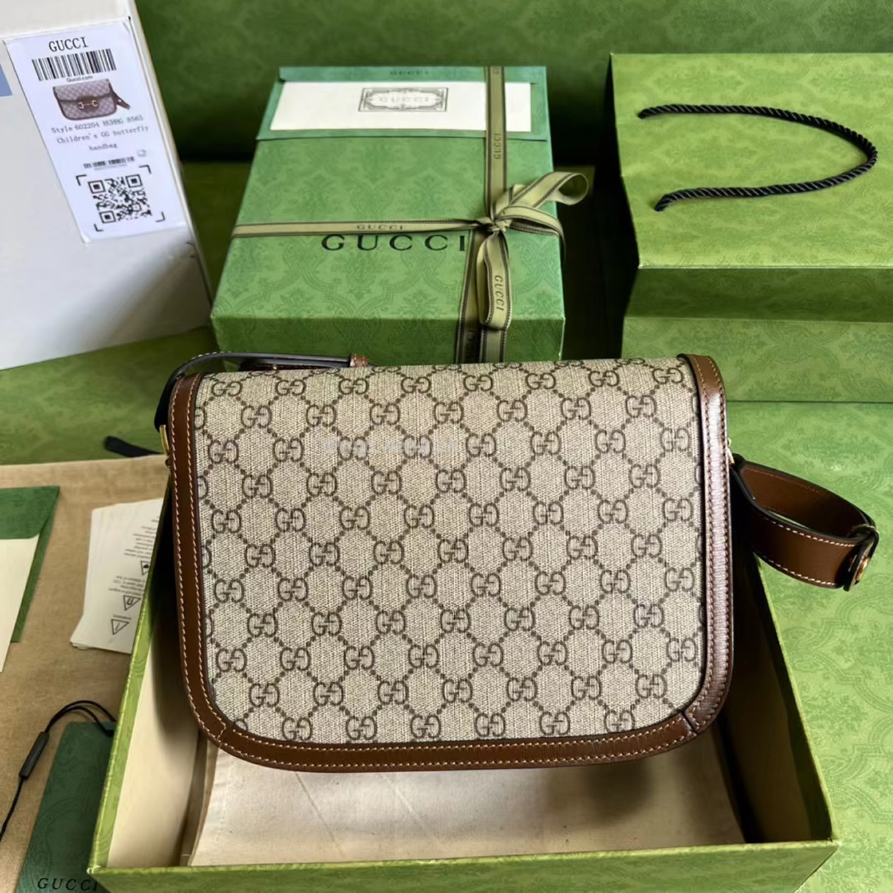 Gucci 1955 Horsebit Shoulder Bag Small Beigebrown (7) - newkick.app